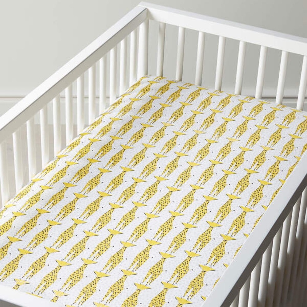 The Land of Nod Savannah Giraffe Fitted Crib Sheet
